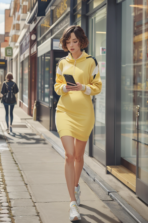 shopping yellow dress.png