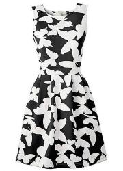 Black and white butterfly dress